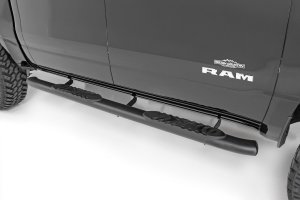 Ram 1500 Oval Nerf Step - Crew Cab - Rough Country - Black - '19-'23